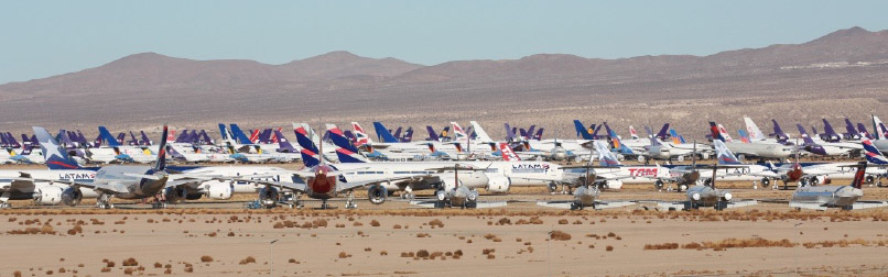 Tracking Global Reopening from Airplane Boneyards